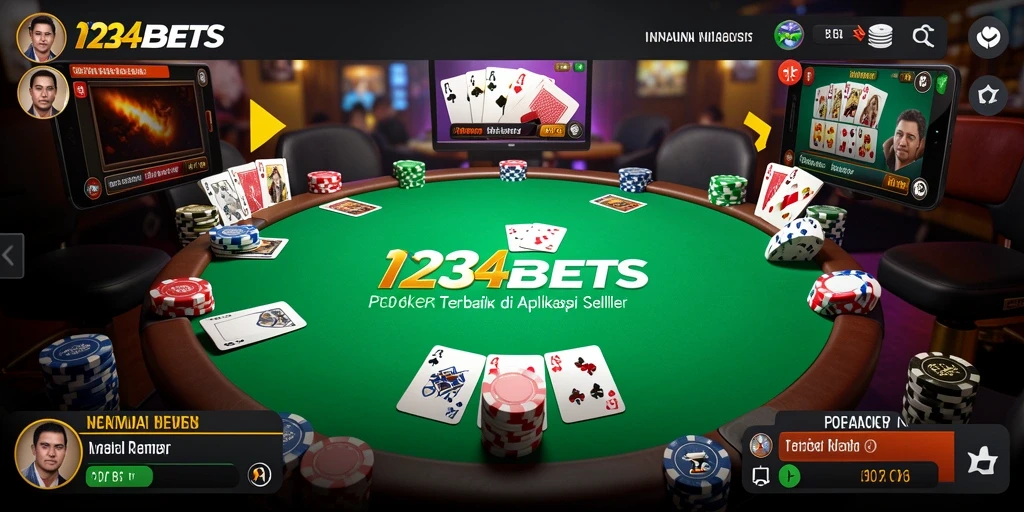 Tampilan gameplay poker yang menarik di 1234BETS.