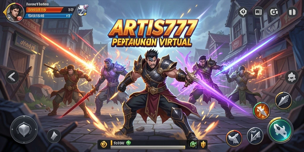 Screenshot gameplay ARTIS777 yang menampilkan pertarungan seru antara karakter.