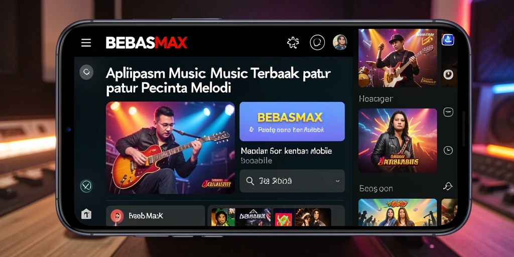Screenshot gameplay BEBASMAX menampilkan antarmuka bermain musik yang menarik.