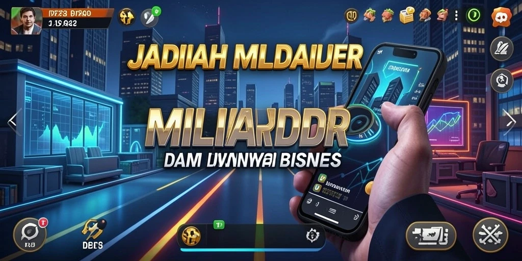 Tampilan gameplay D73 menunjukkan pengelolaan bisnis yang dinamis dan menarik.