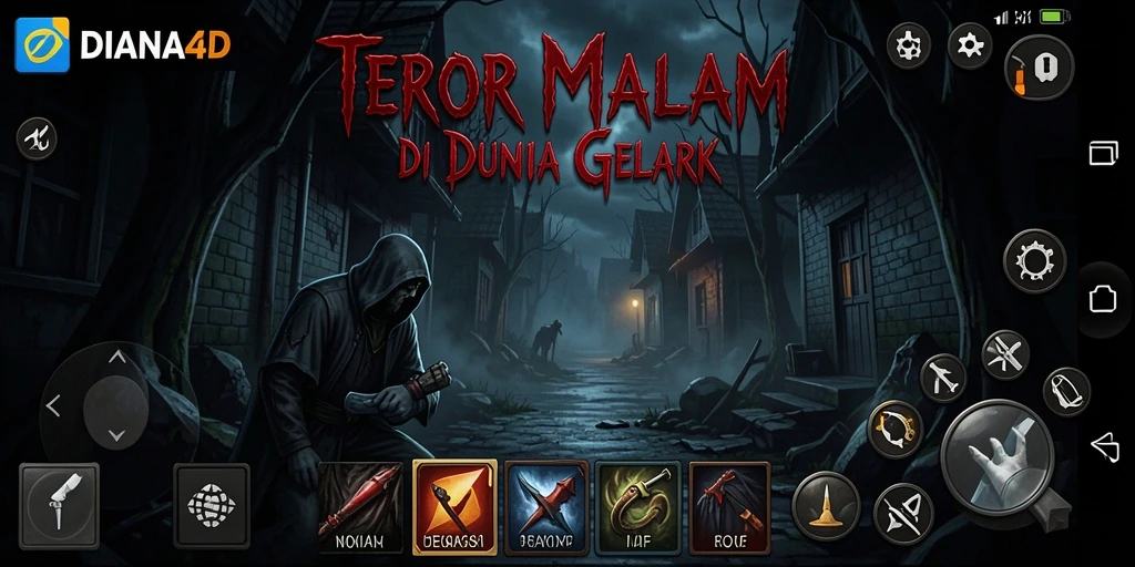 Tangkapan layar menakutkan yang menampilkan gameplay seram DIANA4D.