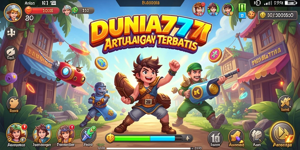 Tangkapan layar DUNIA777 menunjukkan aksi gameplay arcade yang seru.