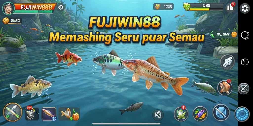 Tampilan permainan FUJIWIN88 dengan suasana memancing yang indah.