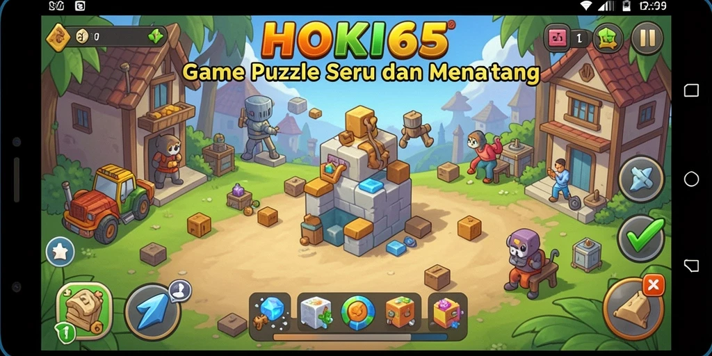 Screenshot HOKI65 menunjukkan gameplay puzzle yang menantang dan menarik.