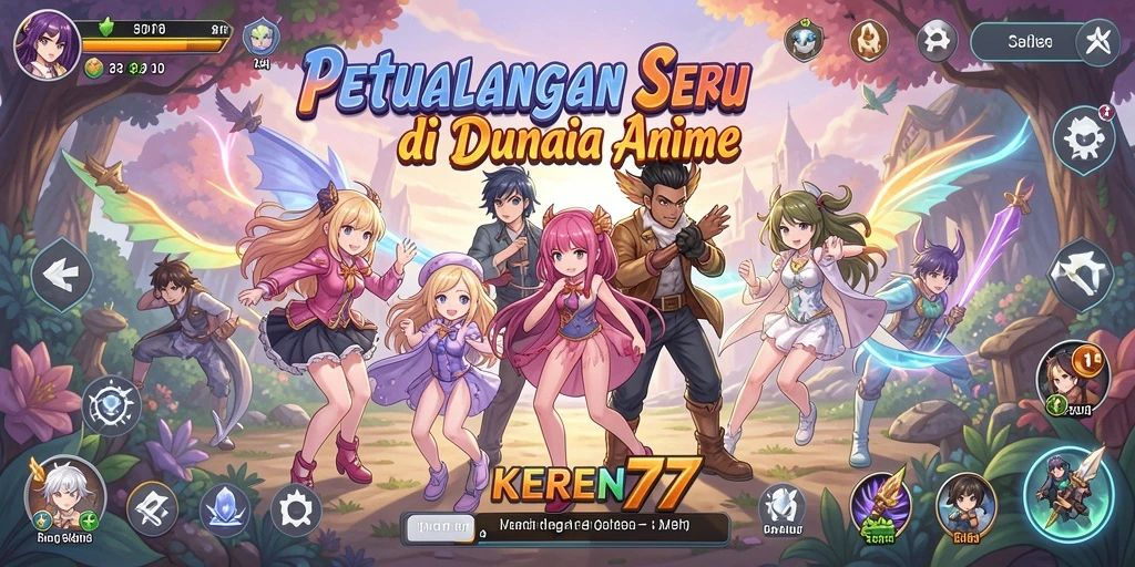 Tampilan menarik dari gameplay seru KEREN77 yang penuh warna.