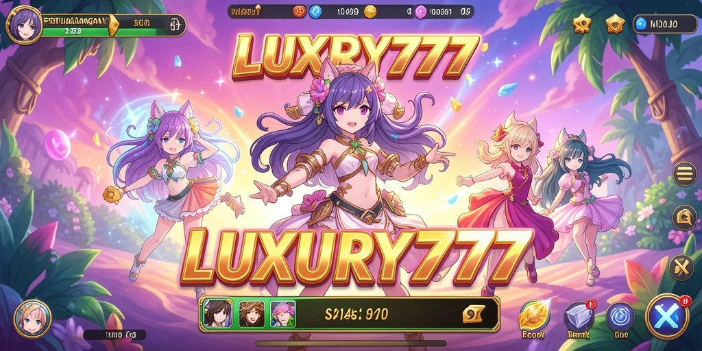 Tampilan gameplay LUXURY777 yang penuh warna dan aksi seru.