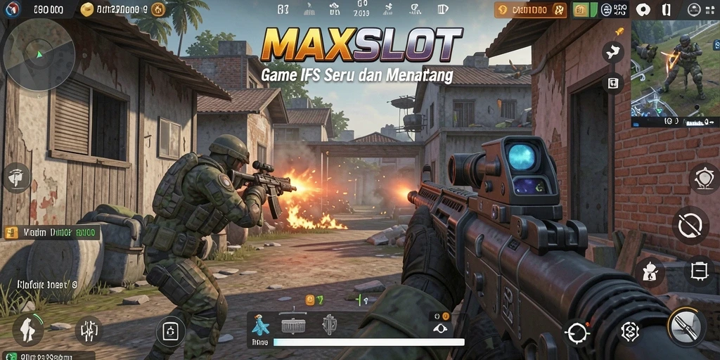 Tangkapan layar menunjukkan aksi intens dalam gameplay MAXSLOT.