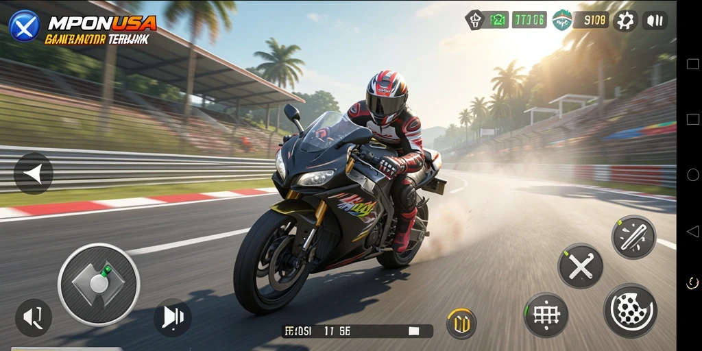 Tampilan menarik gameplay balap motor MPONUSA.