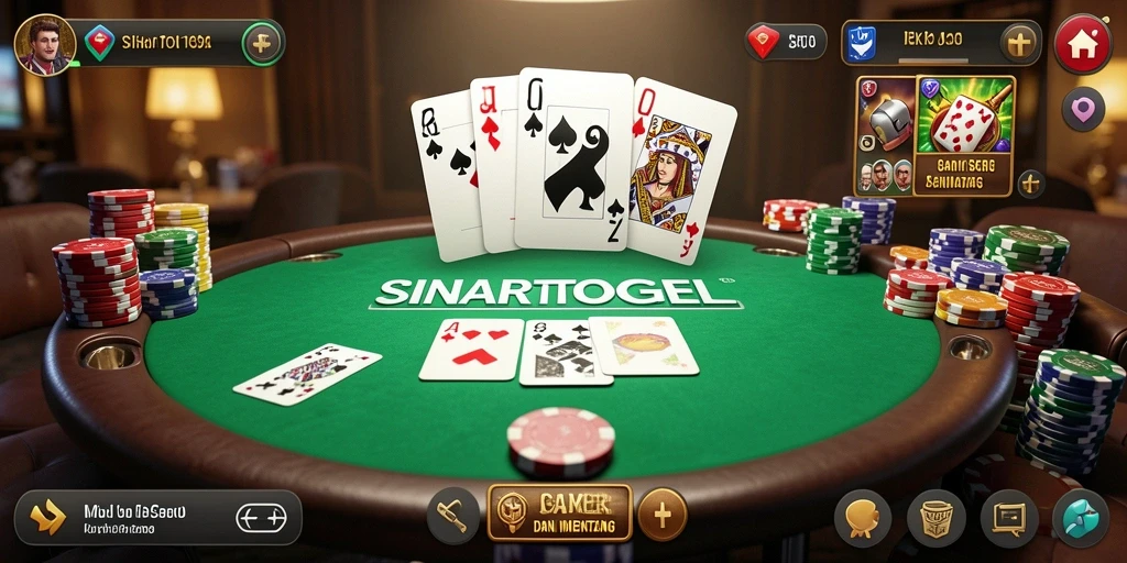 Gambaran gameplay poker yang menarik di SINARTOGEL.