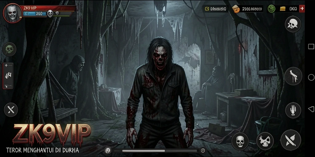 Screenshot ZK9VIP menampilkan momen menegangkan di gameplay Horror.